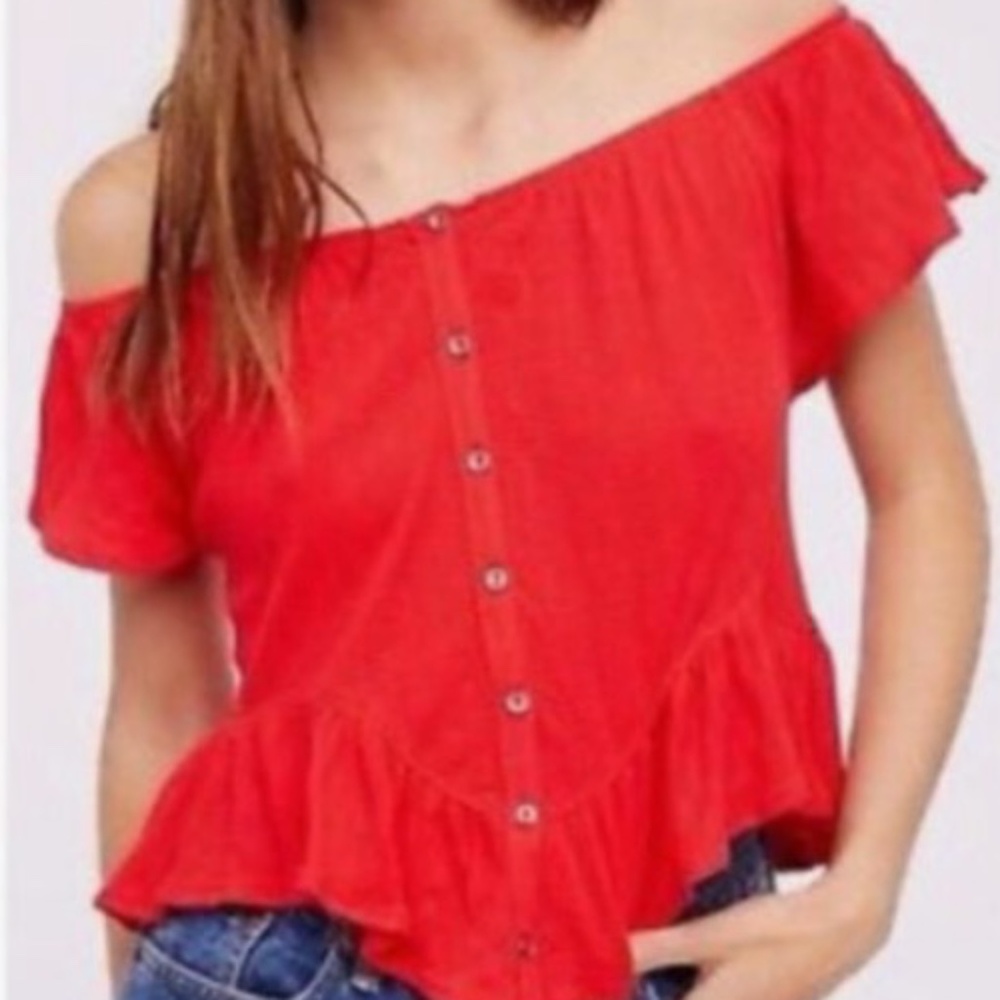 We The Free - thermal button up tshirt- Woman's S